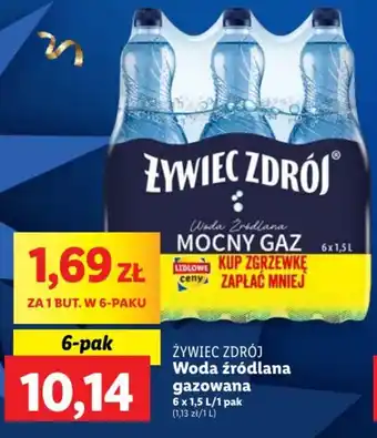 Lidl Woda źródlana gazowana 6 x 1,5 L/1 pak oferta