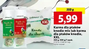 Lidl Karma dla ptaków knedle mix lub karma dla ptaków knedle, XXL 350 g, 500 g/1 opak. oferta