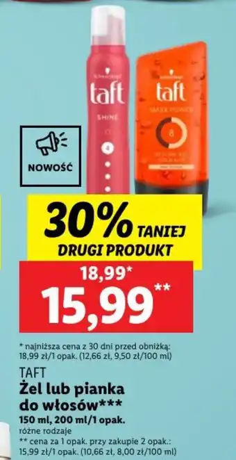 Lidl Żel lub pianka do włosów 150 ml, 200 ml/1 opak. oferta