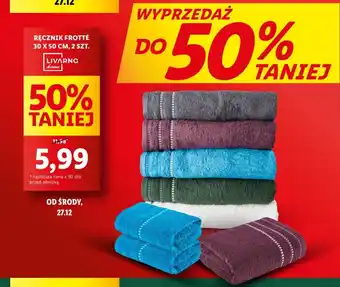 Lidl RĘCZNIK FROTTÉ 30 X 50 CM, 2 SZT. oferta