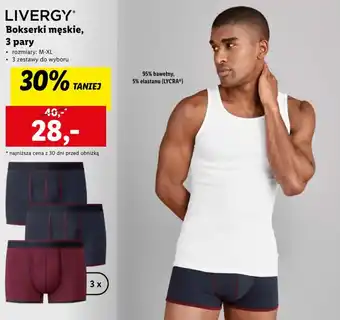 Lidl LIVERGY Bokserki męskie 3 pary oferta