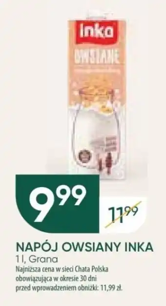 Chata Polska NAPÓJ OWSIANY INKA 1 l oferta