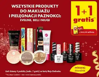 Biedronka WSZYSTKIE PRODUKTY DO MAKIJAŻU I PIELĘGNACJI PAZNOKCI: EVELINE, BELL I NIUQI oferta