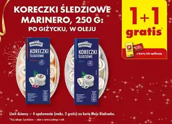 Biedronka KORECZKI ŚLEDZIOWE MARINERO, 250 G oferta