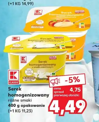 Kaufland Serek homogenizowany 400g oferta