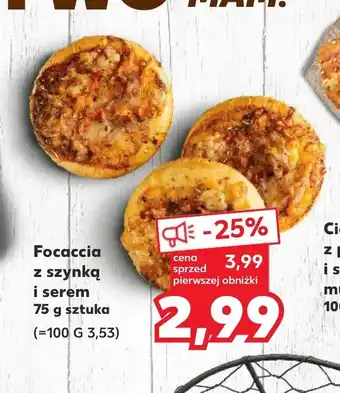 Kaufland Focaccia z szynką i serem 75g oferta