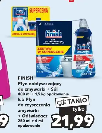 Kaufland FINISH Płyn nabłyszczający do zmywarki + Sól 400 ml + 1,5 kg opakowanie oferta