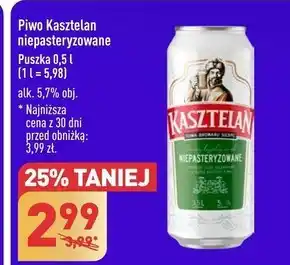 ALDI Kasztelan piwo jasne niepasteryzowane 500 ml oferta