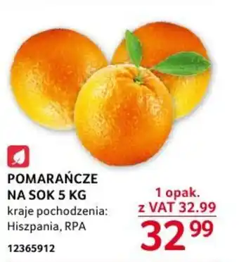 Selgros POMARAŃCZE NA SOK 5 KG oferta
