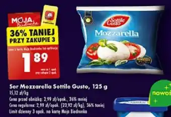 Biedronka Ser Mozzarella Sottile Gusto 125g oferta