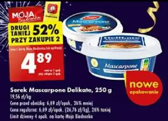 Biedronka Serek Mascarpone Delikate 250g oferta