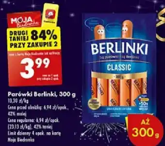 Biedronka Parówki Berlinki 300g oferta