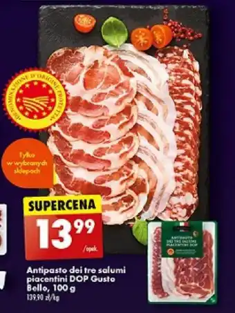 Biedronka Antipasto dei tre salumi piacentini DOP Gusto Bello 100 g oferta