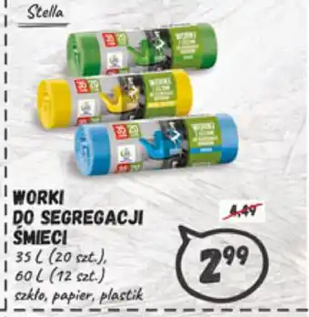 Wafelek Worki do segregacji śmieci 35l po 20szt. lub 60l po 12szt. oferta