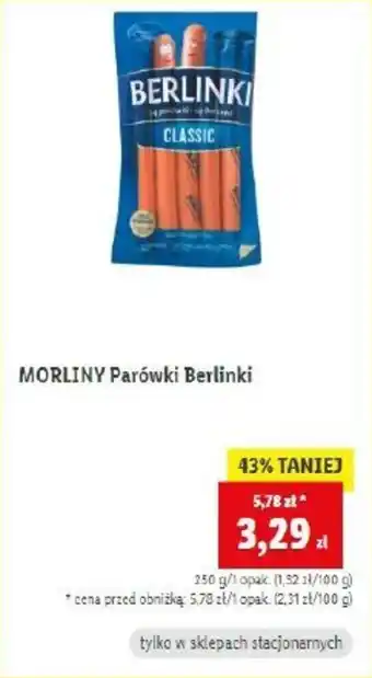 Lidl MORLINY Parówki Berlinki oferta