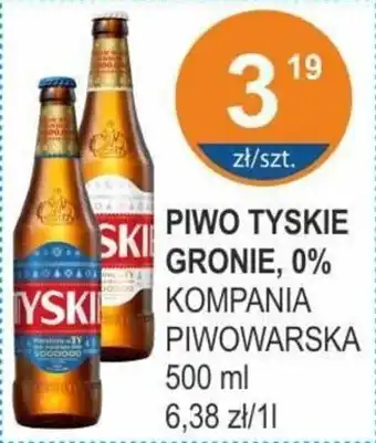 Rabat PIWO TYSKIE GRONIE, 0% 500 ml oferta