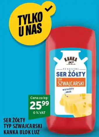 Eurocash Cash & Carry SER ŻÓŁTY TYP SZWAJCARSKI KANKA BLOK LUZ 1 kg oferta