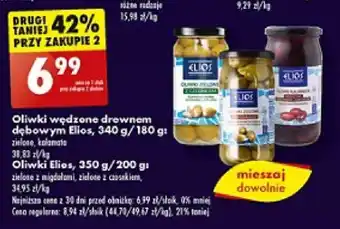 Biedronka Oliwki wędzone drewnem dębowym Elios, 180 g / Oliwki Elios 200 g oferta