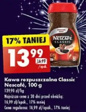 Biedronka Kawa rozpuszczalna Classic Nescafé, 100 g oferta