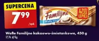 Biedronka Wafle Familijne kakaowo-śmietankowe, 450 g oferta