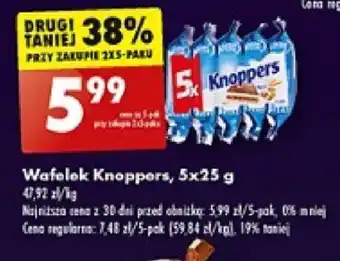 Biedronka Wafelek Knoppers, 5 x 25 g oferta