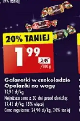 Biedronka Galaretki w czekoladzie Opolanki na wage 100 g oferta