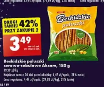 Biedronka Beskidzkie paluszki serowo-cebulowe Aksam, 180 g oferta