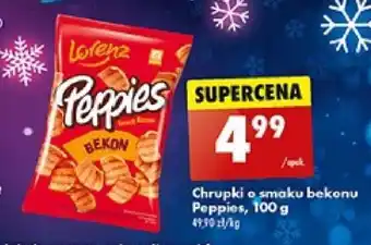 Biedronka Chrupki o smaku bekonu Peppies, 100 g oferta
