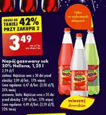 Biedronka Napój gazowany sok 20% Hellena, 1,25 l oferta