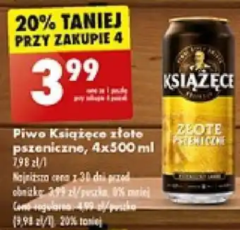 Piwo Książęce złoto pszeniczne, 4 x 500 ml