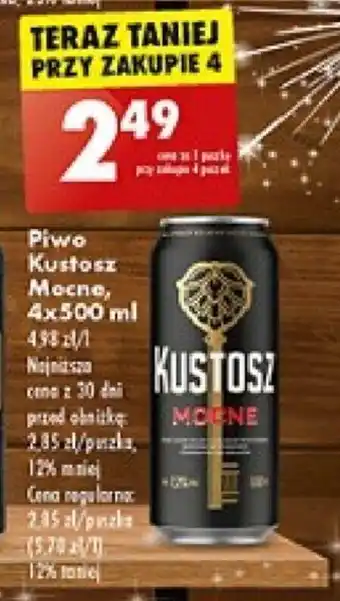 Biedronka Piwo Kustosz Mocne, 500 ml oferta