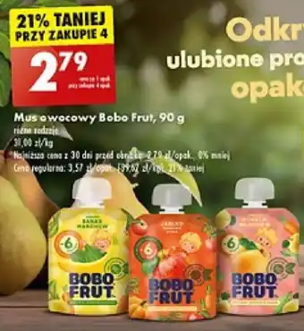 Biedronka Mus owocowy Bobo Frut, 90 g oferta