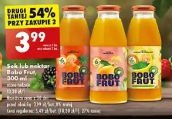 Biedronka Sok lub nektar Bobo Frut, 300 ml oferta