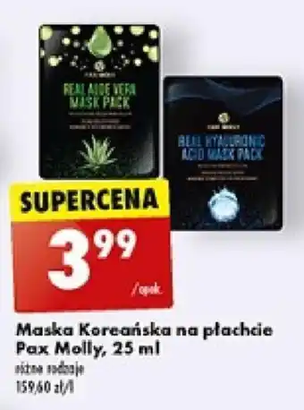 Biedronka Maska Koreańska na płachcie Pax Molly, 25 ml oferta