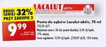 Biedronka Pasta do zębów Lacalut aktiv, 75 ml oferta