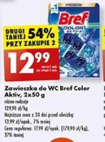 Biedronka Zawieszka do WC Bref Color Aktiv, 2 x 50 g oferta