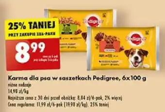 Biedronka Karma dla psa w saszetkach Pedigree, 6 x 100 g oferta