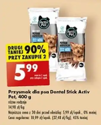 Biedronka Przysmak dla psa Dental Stick Activ Pet, 400 g oferta