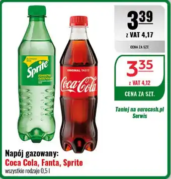 Eurocash Napój gazowany: Coca Cola, Fanta, Sprite 0,5 l oferta