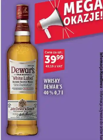 Eurocash Cash & Carry WHISKY DEWAR'S 40% 0,7 l oferta