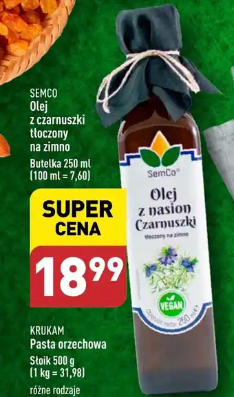 ALDI SEMCO Olej z czarnuszki tłoczony na zimno 250ml oferta