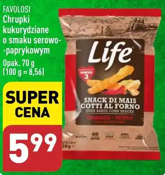 ALDI FAVOLOSI Chrupki kukurydziane o smaku serowo paprykowym 70g oferta