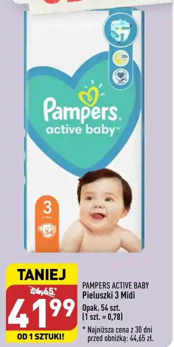 PAMPERS ACTIVE BABY Pieluszki 3 Midi 54 szt.