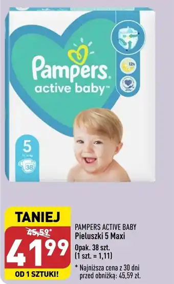 ALDI PAMPERS ACTIVE BABY Pieluszki 5 Maxi 38szt. oferta