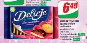 Dino Delicje szampańskie biszkopty z galaretką o smaku malinowym oblewane czekoladą 294 g oferta