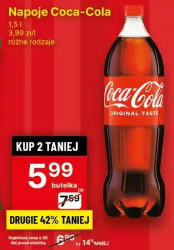 Delikatesy Centrum Napoje Coca Cola 1,5l oferta
