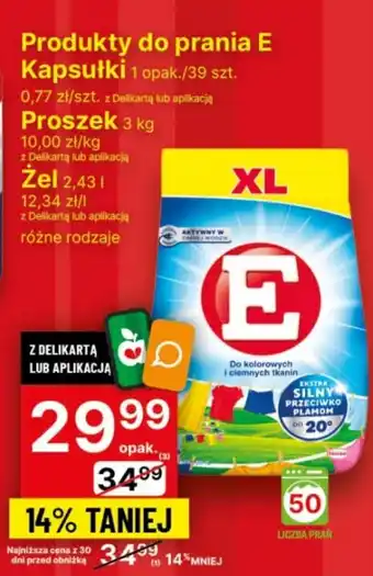 Delikatesy Centrum Produkty do prania E Kapsułki 39 szt./Proszek 3kg/Żel 2,43l oferta