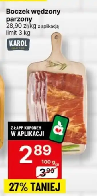 Delikatesy Centrum Boczek wędzony parzony KAROL 100 g oferta
