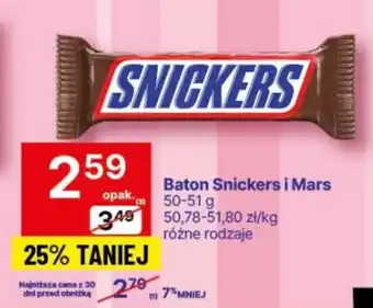 Delikatesy Centrum Baton Snickers i Mars 50-51 g oferta