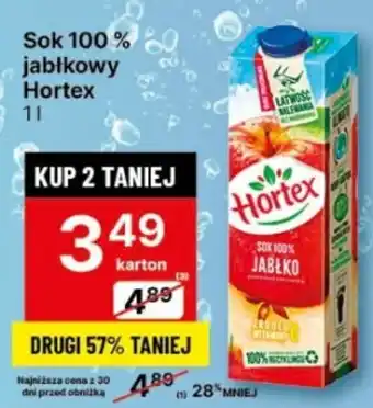 Delikatesy Centrum Sok 100% jabłkowy Hortex 1 l oferta